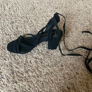 Lulus black lace up heels